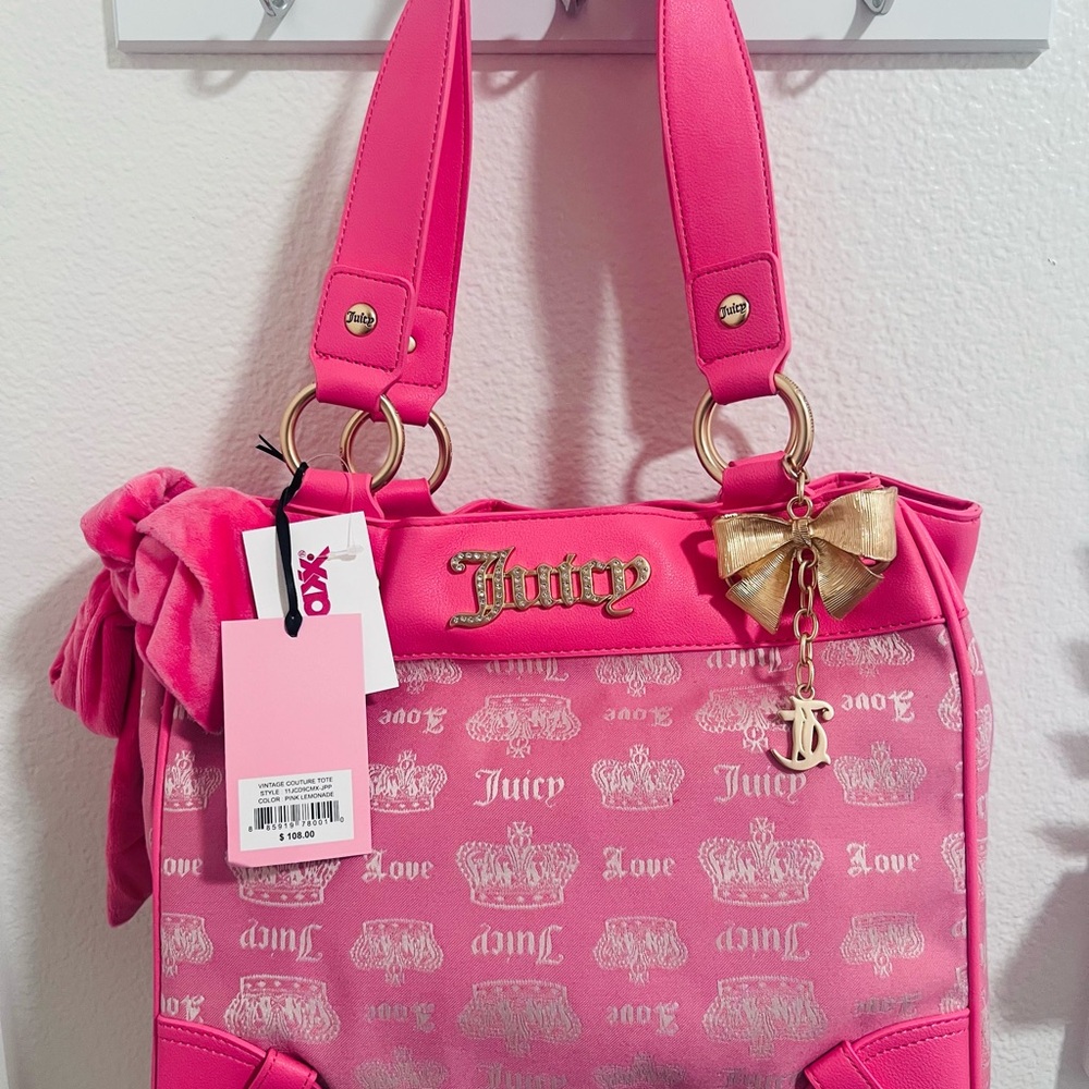 Juicy Couture Pink and Gold Tote Bag